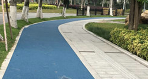 廣州黃埔區蟹山西路藍色透水瀝青