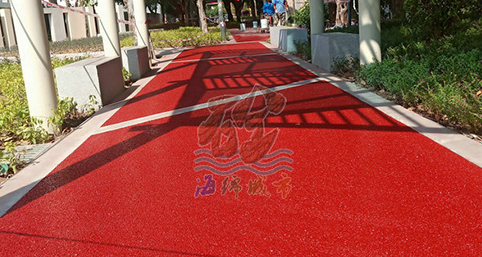 汕頭大學(xué)紅色透水混凝土地坪項目