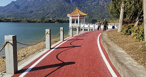 增城區派潭鎮白水寨紅色透水混凝土項目