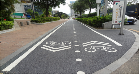 深圳鹽田海濱棧道協和路冷拌透水瀝青