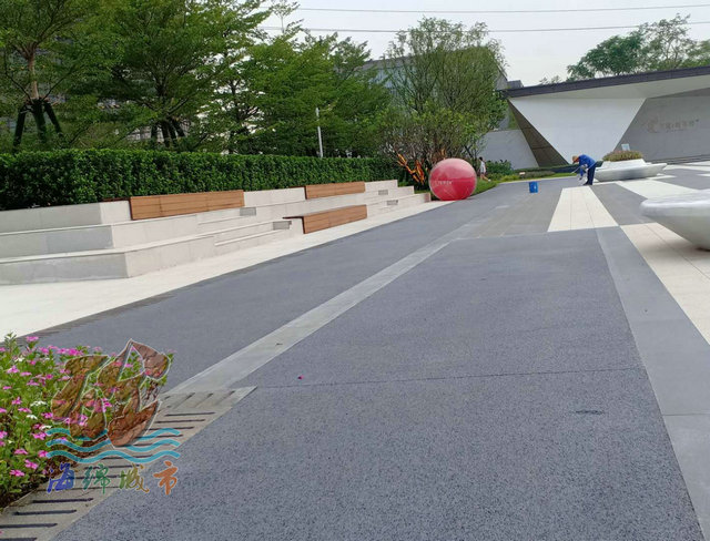 廣州花都園林景觀透水地坪完工